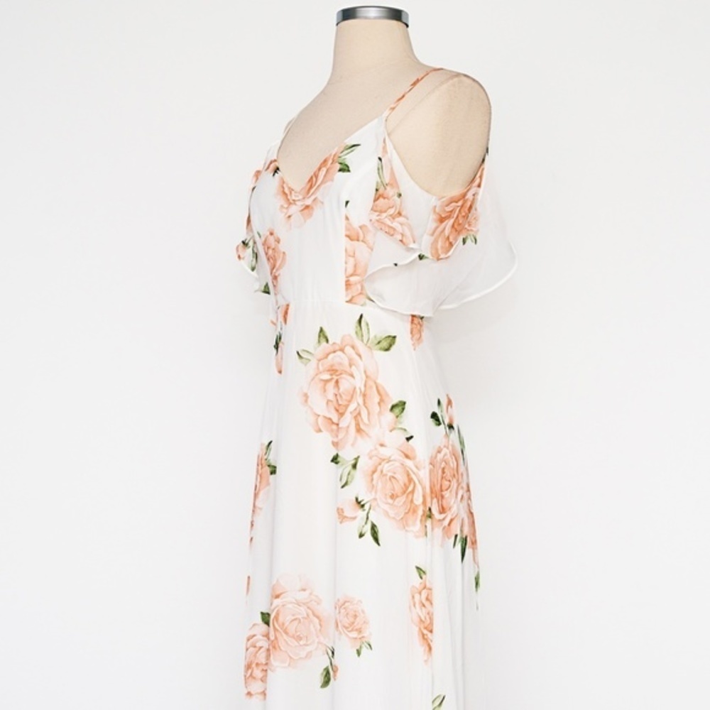 Lulu's White Maxi Dress with Blush Floral Print - Picture 9 of 12
